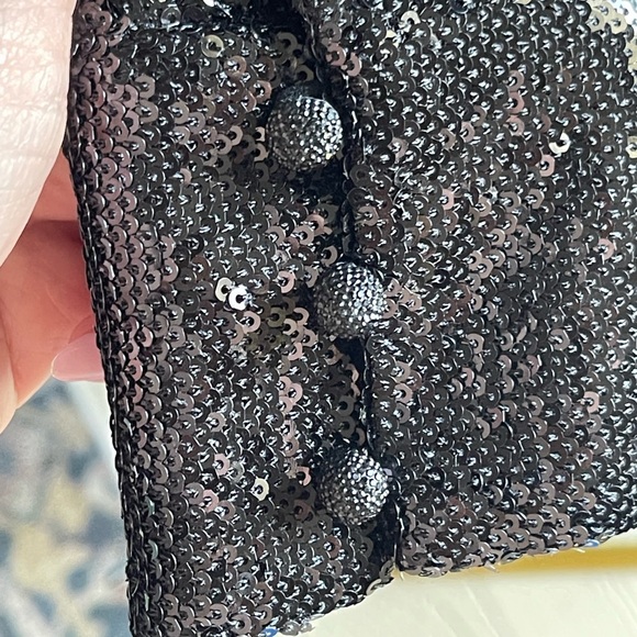 NWT The Kooples Black Sequin Draped Mini Dress - Picture 8 of 10